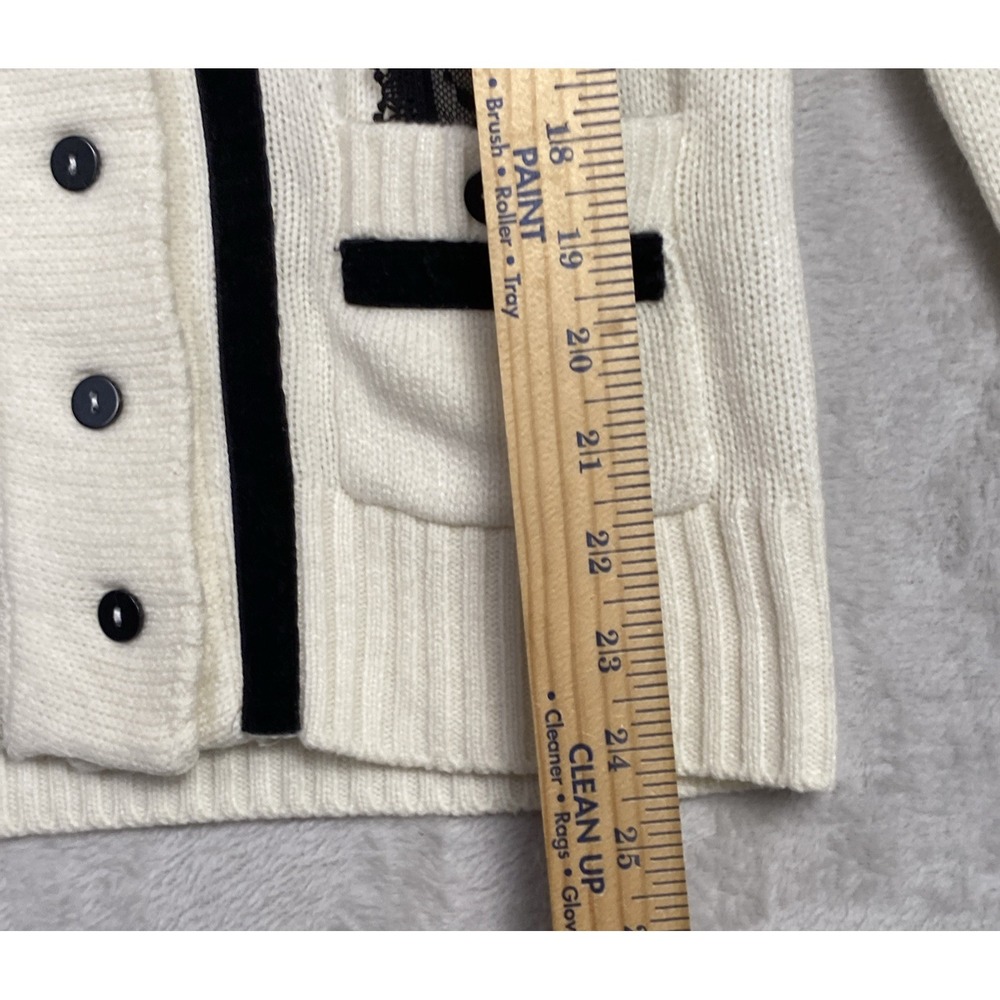 Women's Whimsigoth Cardigan Sweater Venus Lace Small White Black Dark Coquette‎ - Picture 6 of 8